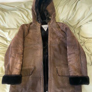 Vintage J. Percy for Marvin Richards Brown Sueded Faux Fur Lined Jacket